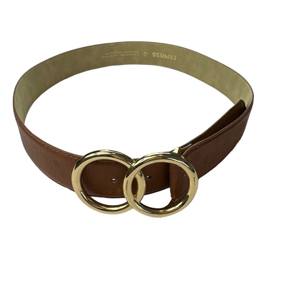 Express Synthetic Leather Belts Set of 2 Brown/Black Leather Size M - Picture 2 of 9